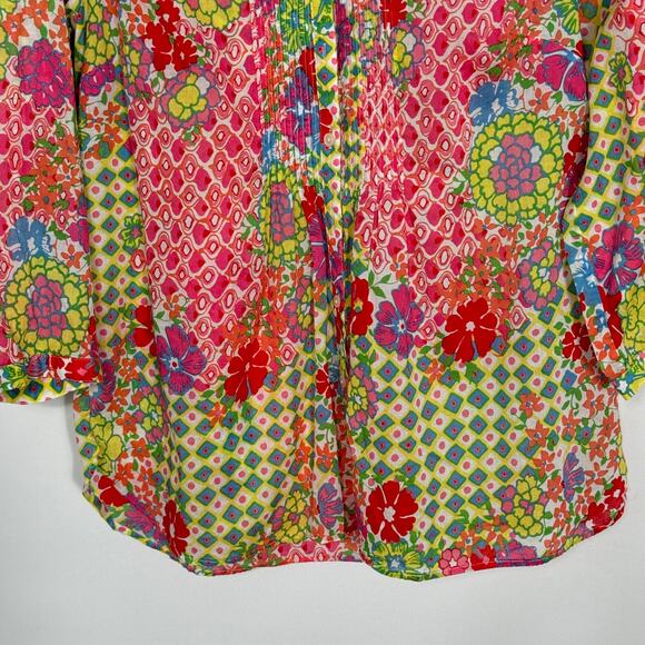 Talbots Floral Cotton Blouse Size Small - Picture 4 of 9